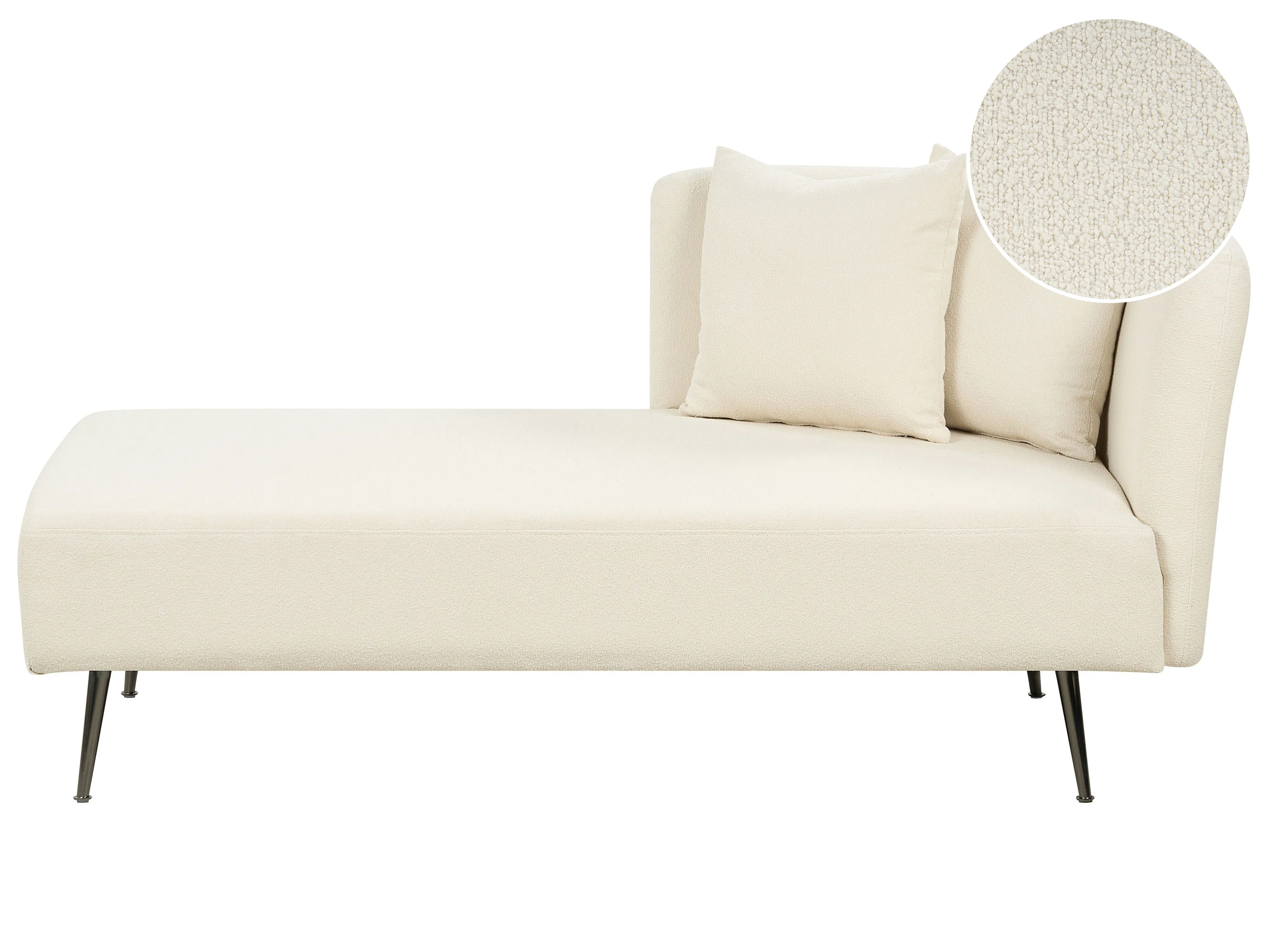 Rechtszijdige chaise longue RIOM Bouclé Gebroken wit