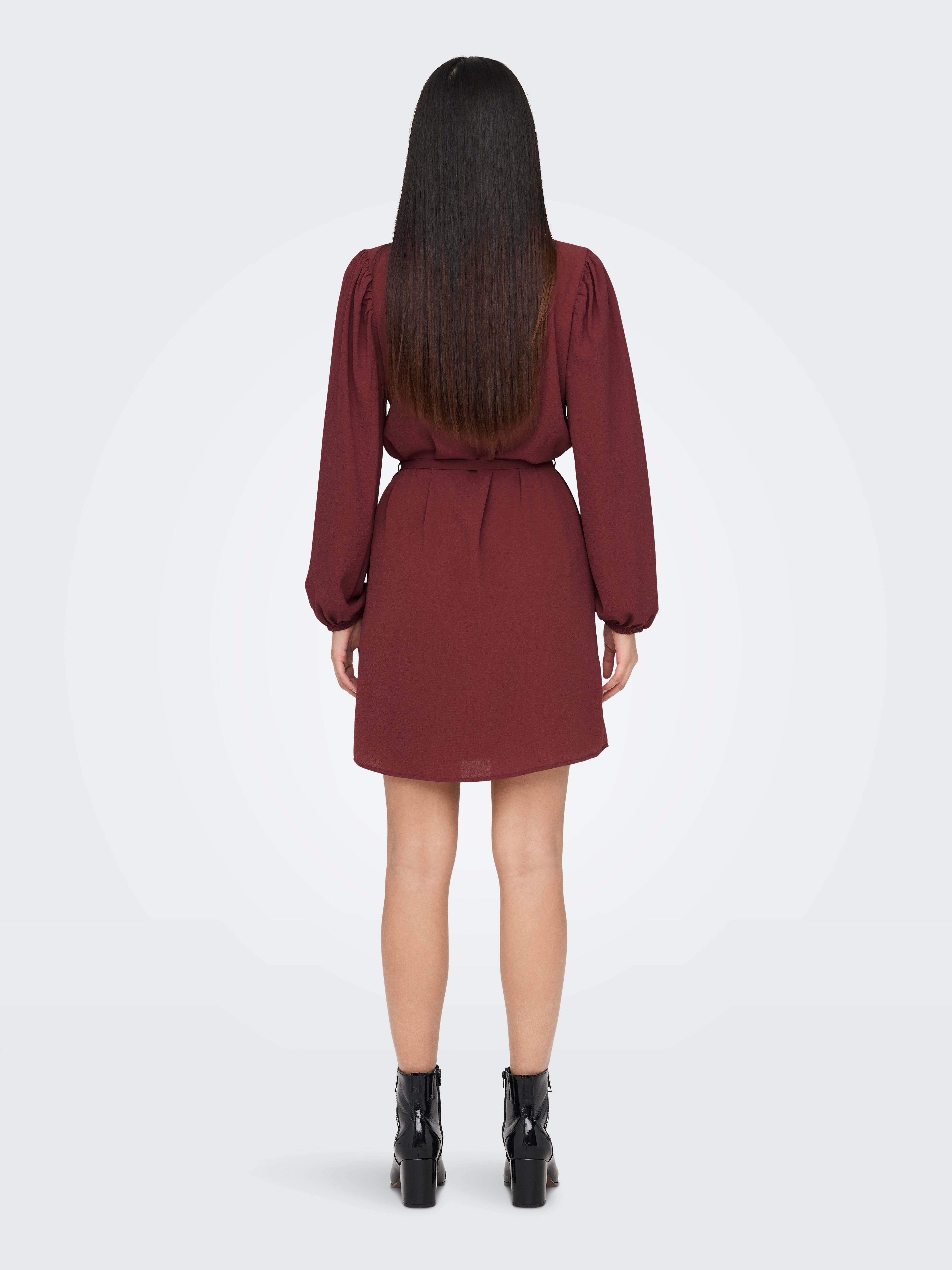 JDYHALLIE Kurzes Kleid Oxblood Red