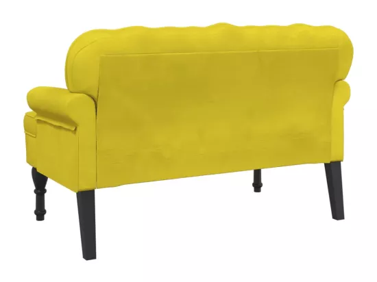 Banc avec dossier jaune 119,5x64,5x75 cm velours