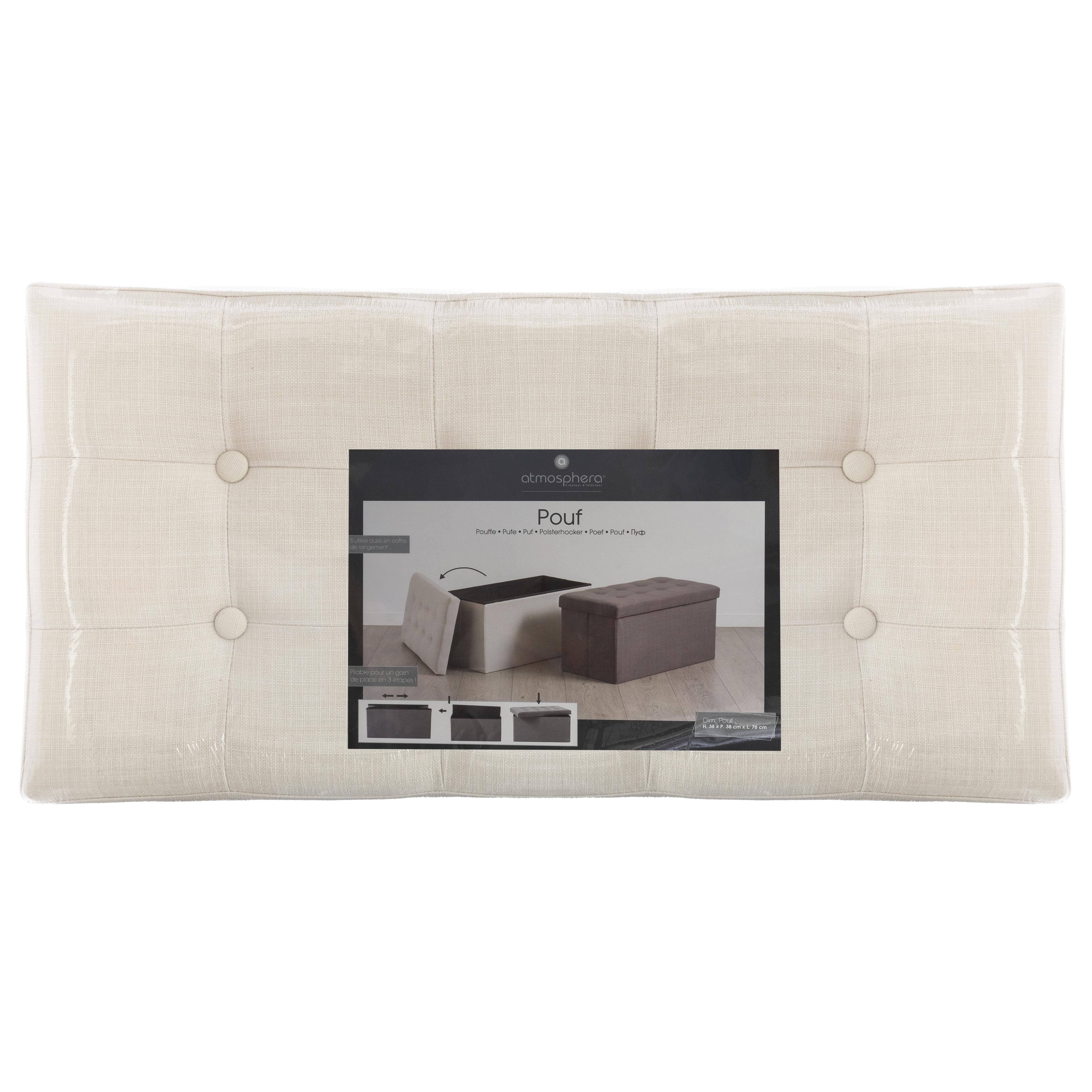 POUF PLIABLE DOUBLE BEIGE LYSANDRE