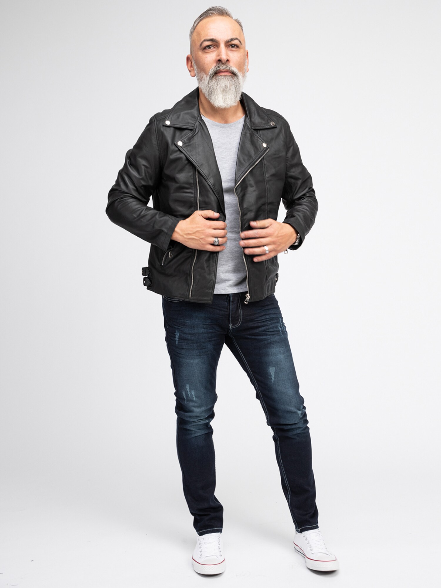 Rock Creek Lederjacke Regular Fit