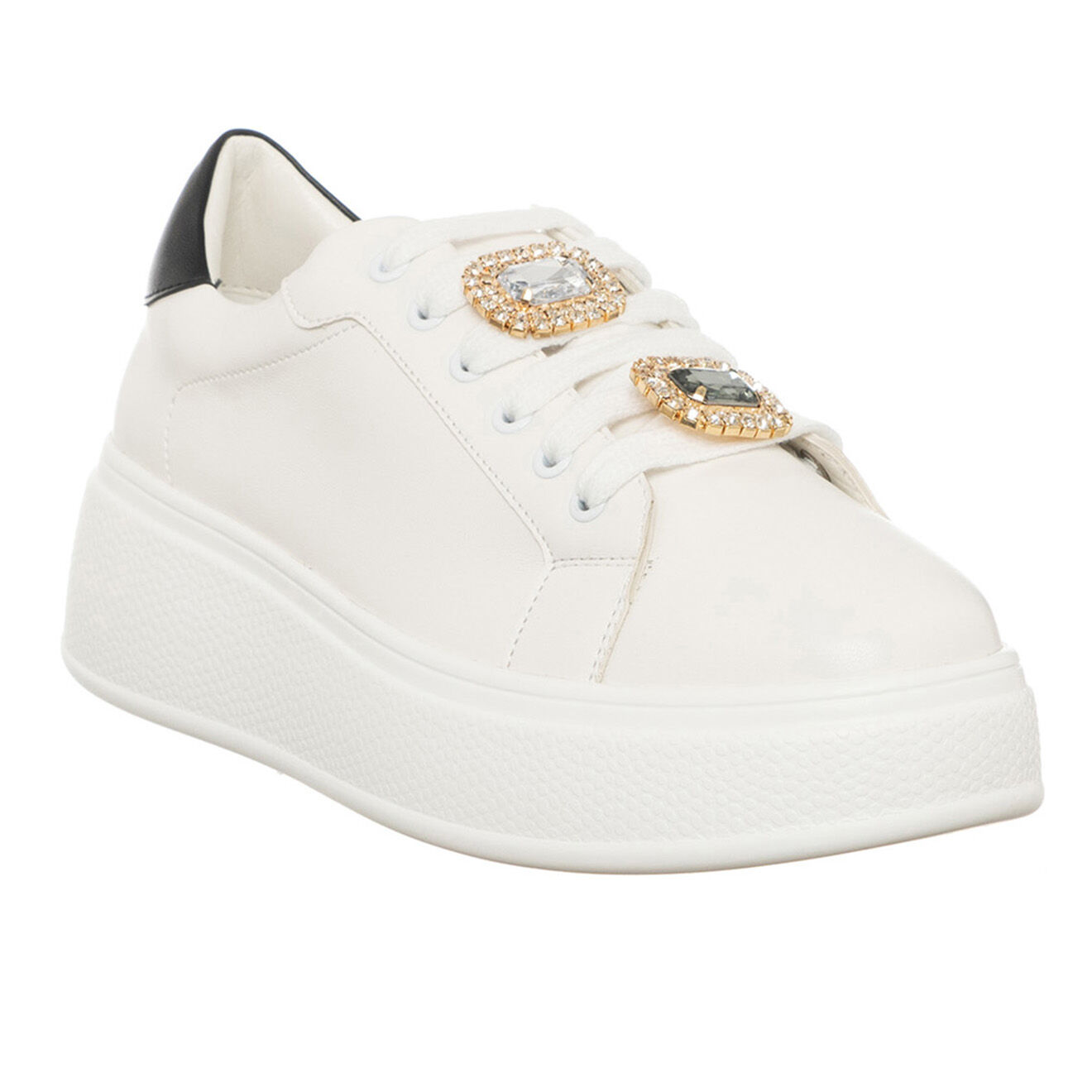 Loretta by Loretta Sneakers Bianca blanc/noir/doré - Plateforme 5 cm