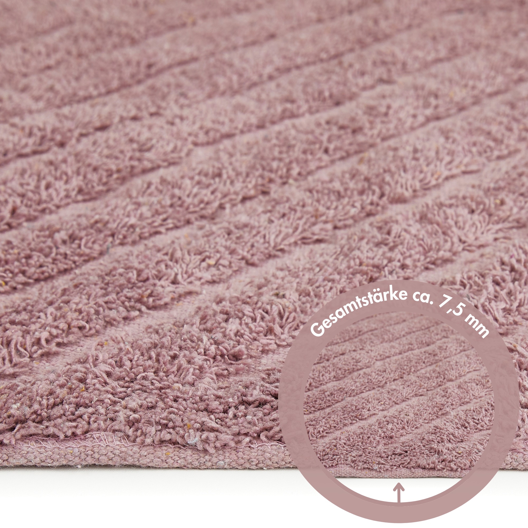 Andiamo Badematte »Havanna, 50x80 cm« Höhe 7,5 mm fussbodenheizungsgeeignet | schnell trocknend Badteppich, Uni Farben, Hoch-Tief Effekt, verschiedene Designs