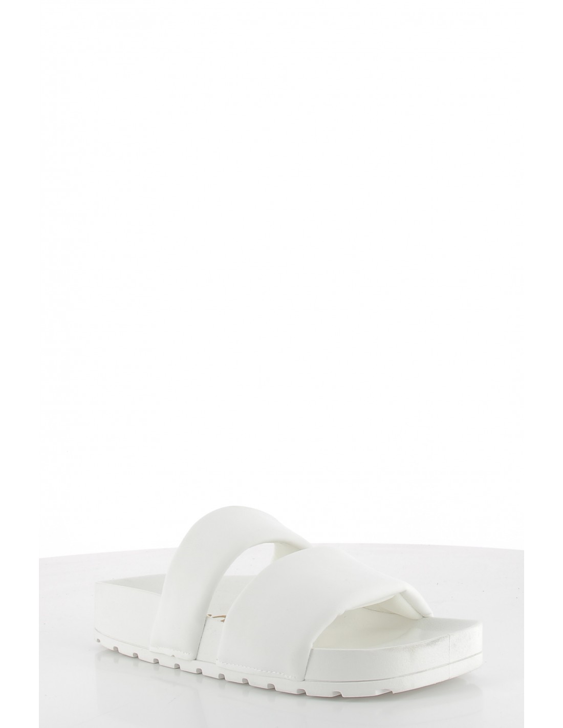 colors of california Claquettes two band square sole slide white Pour Femme