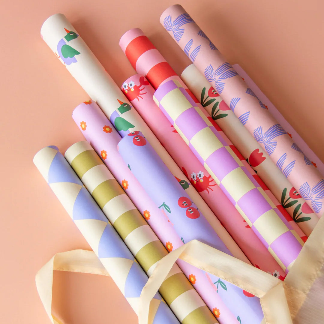 ole inpakpapier big bow - litchi - cornflower - 3 m