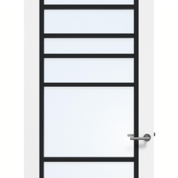 Arne & Bodil binnendeur ABD518 blank glas - wit afgelakt - glaslat diep zwart