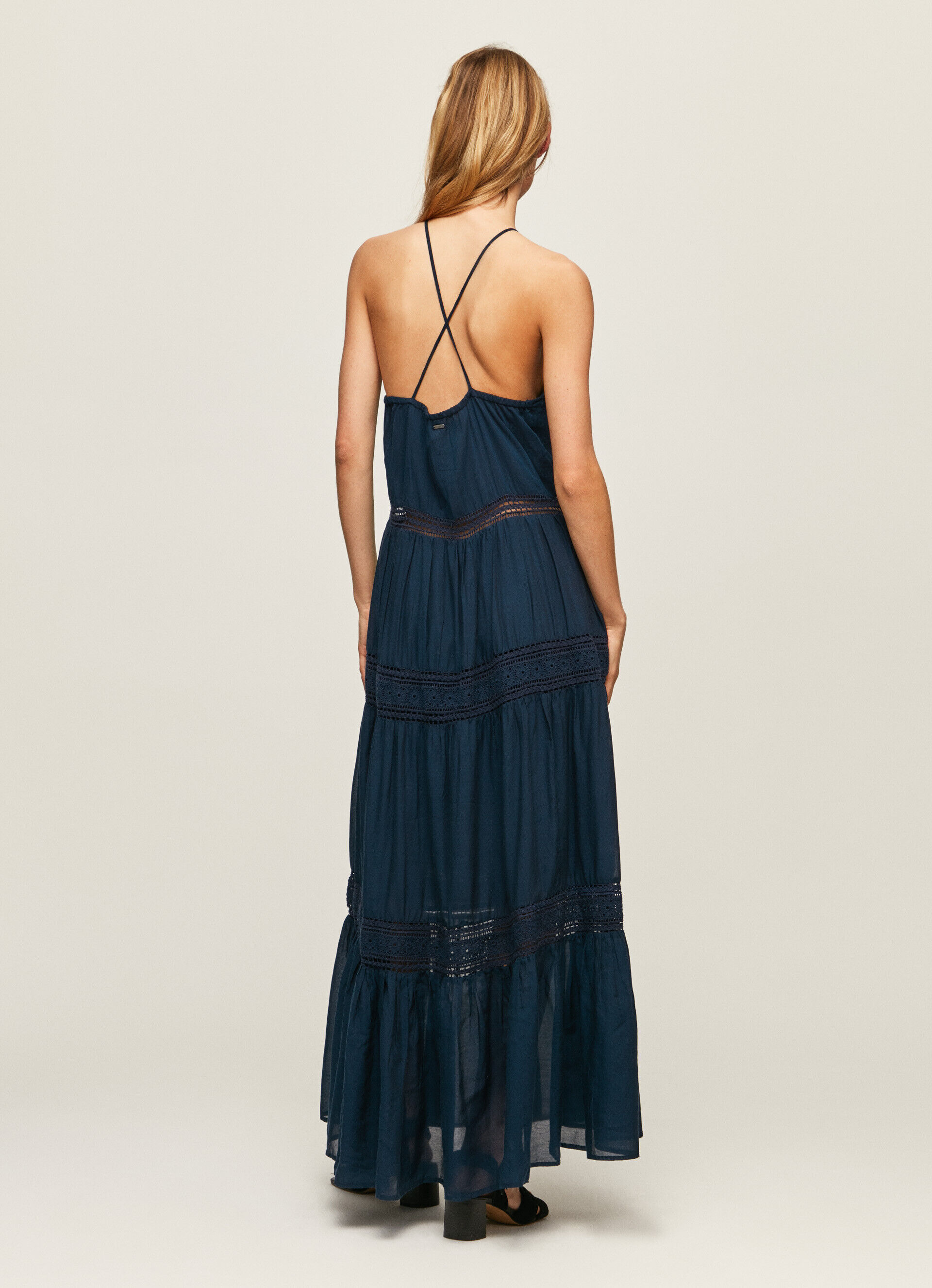 VESTIDO COM DETALHES BORDADOS - azul dulwich
