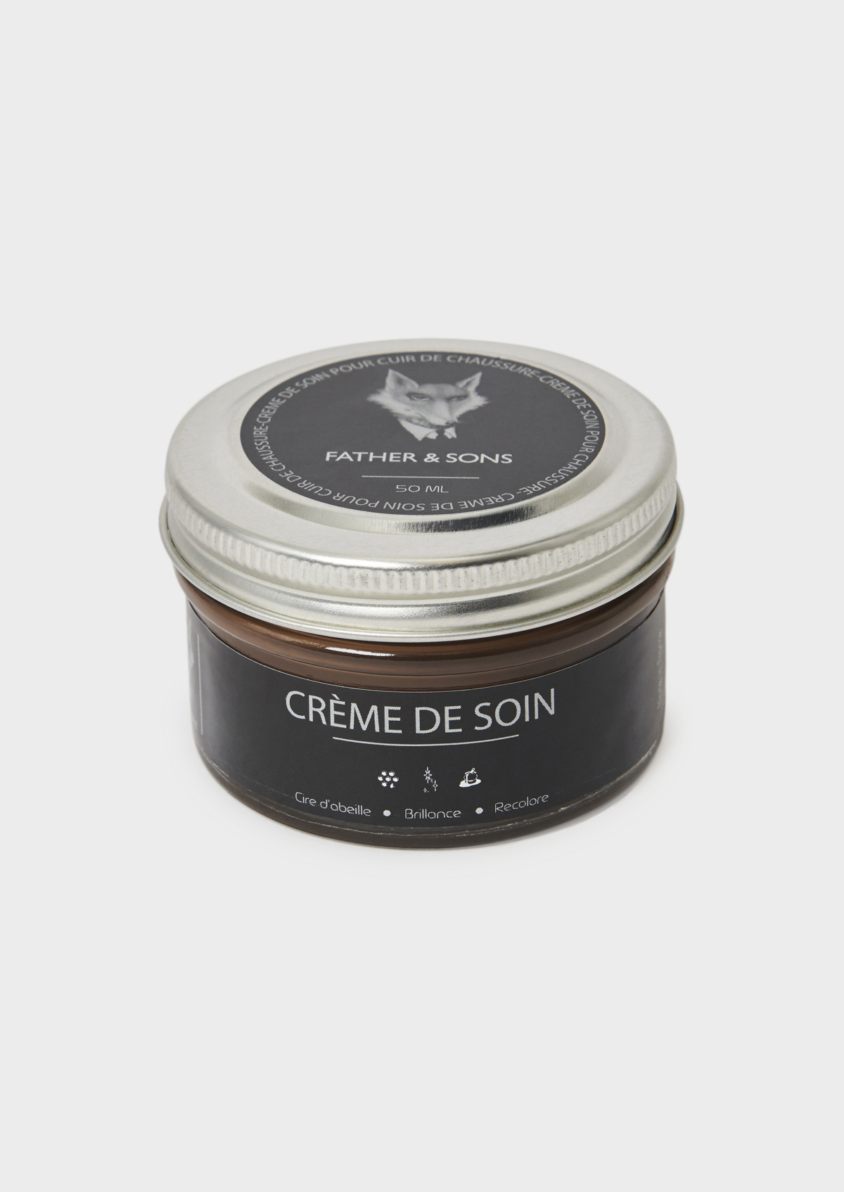 Crème de cirage marron foncé pour cuir