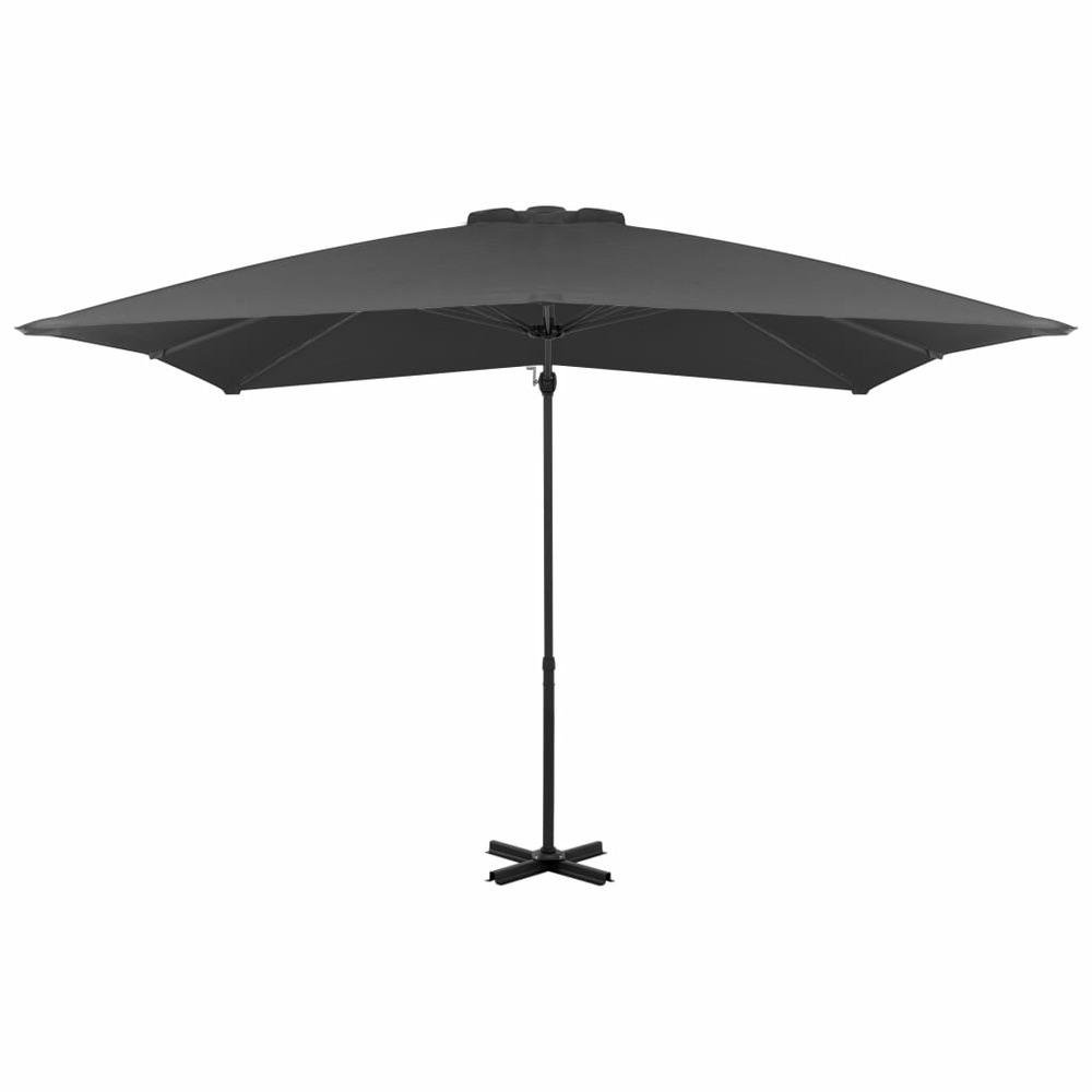 Parasol meuble de jardin en porte-à-faux mât en aluminium 250 x 250 cm anthracite