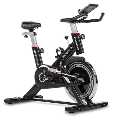 Moma Bikes Vélo d'appartement INDOOR-24 avec Volant d'inertie de 24kg  Ecran LCD  4 capteurs cardiaques intégrés au guidon  selle ergonomique
