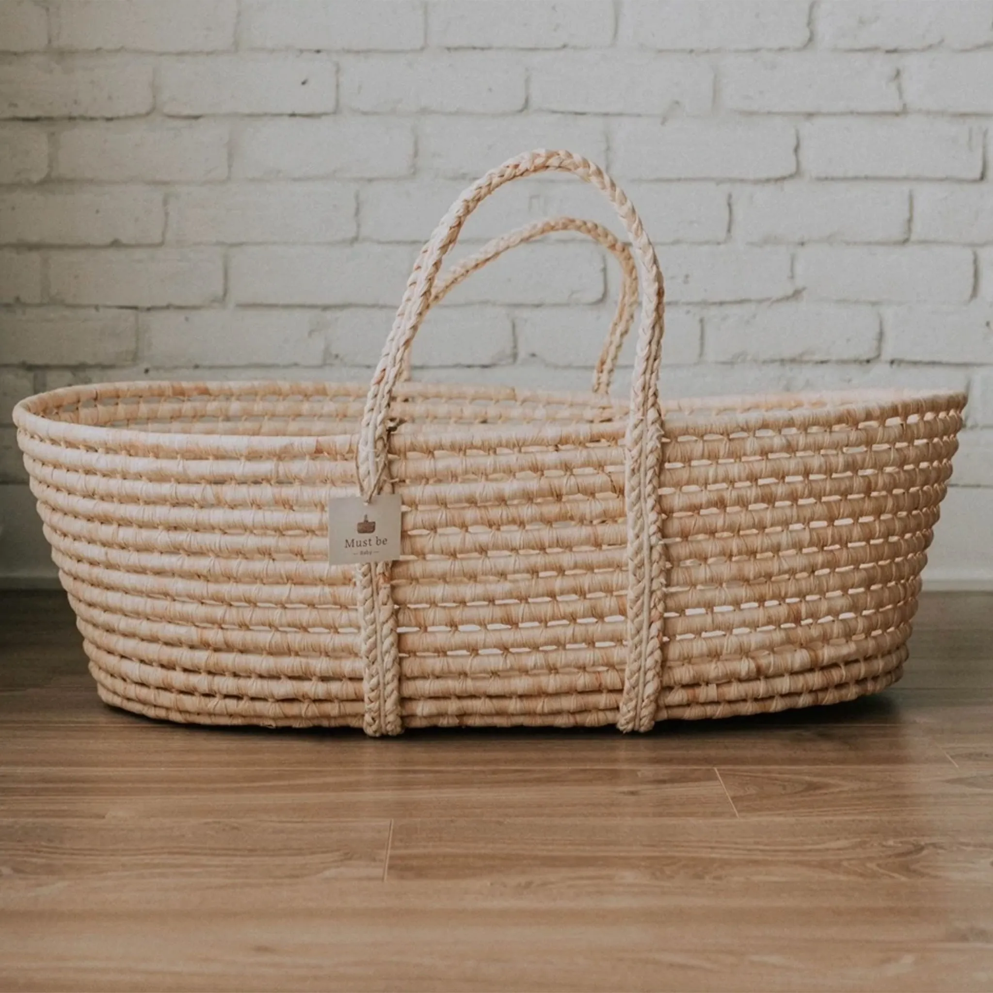 Must Be Baby Panier en Rotin + Matelas - Moïse