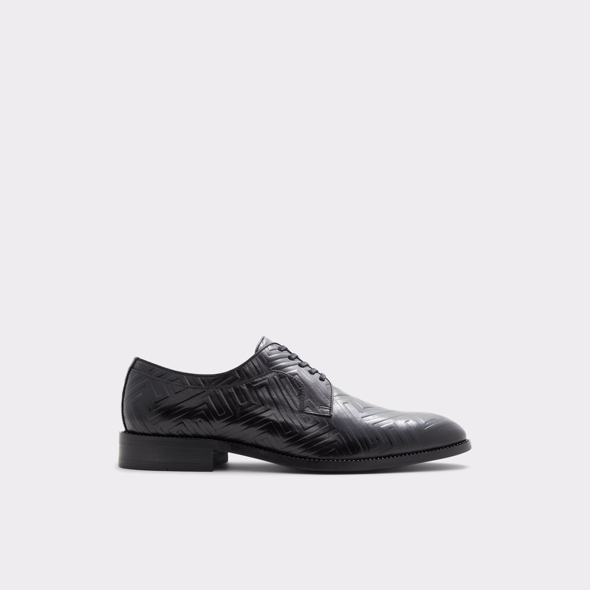 Derreck Black Leather Embossed Men Dress Shoes