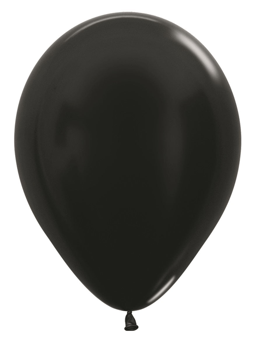 Ballonnen Metallic Black 30cm 12st