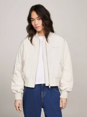 Jaqueta bomber acolchoada com logo tonal