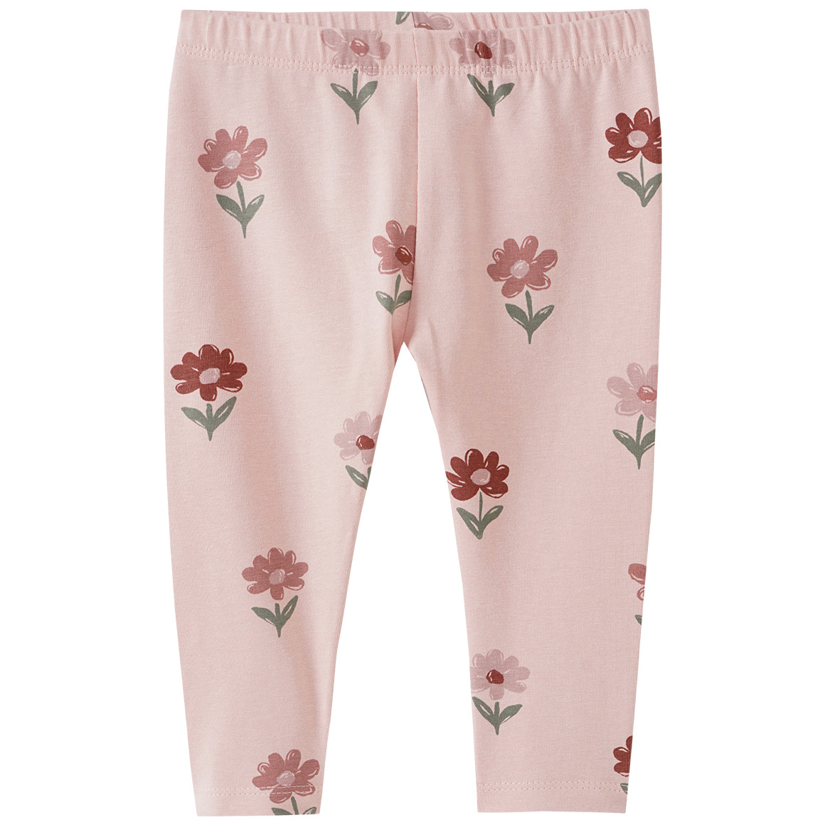 Topomini Pure Collection 2 Baby Leggings mit Blümchen rosa / dunkelrosa