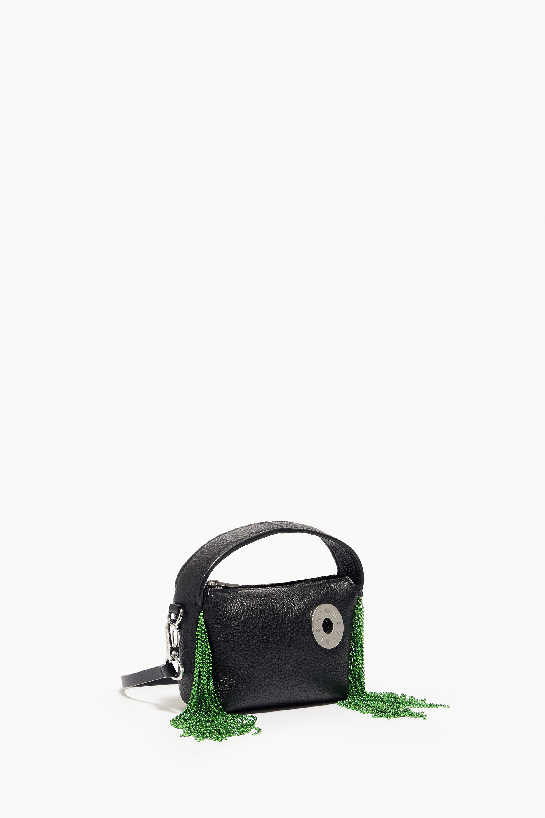 Bolsa hobo de couro preta tamanho XS