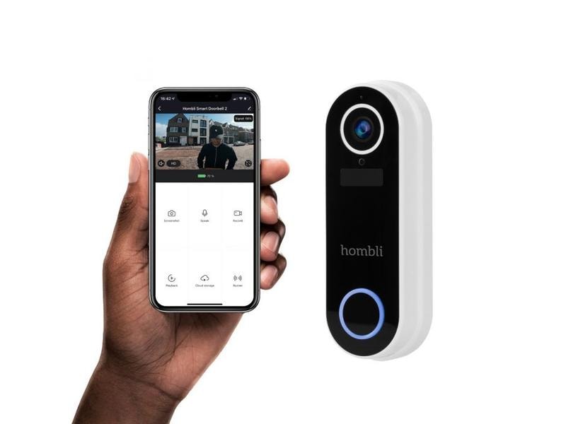 hombli Smart Doorbell Pack, Weiss Hombli Smart Doorbell 2 und Hombli Chime 2 Türgong