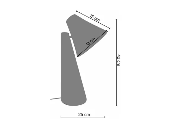 Lampe de bureau conique bois naturel,aluminium 42 cm.