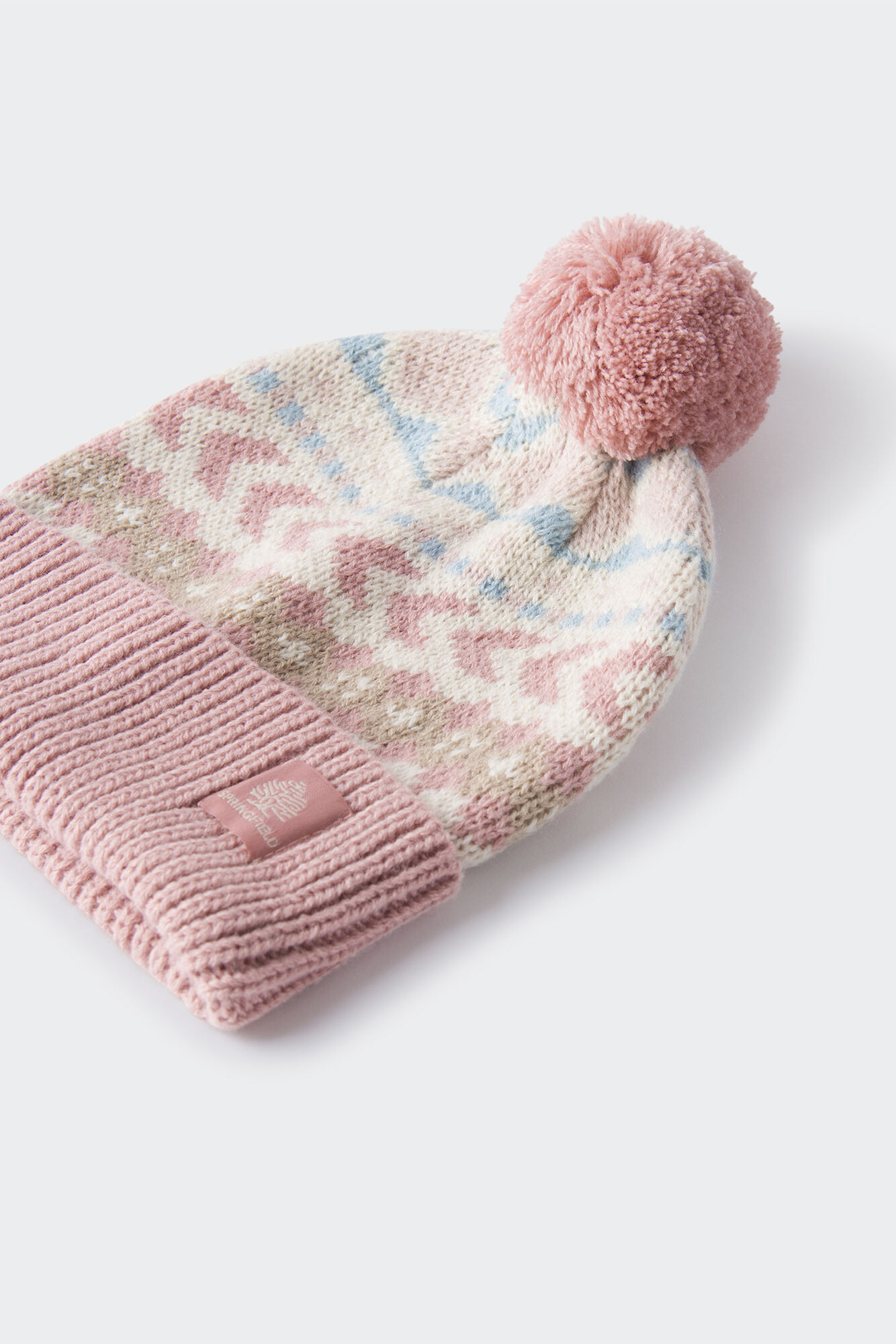 Gorro infantil de jacquard com pompom