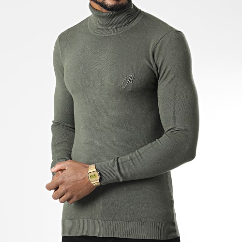 Pull Col Roulé SW051 Vert Kaki