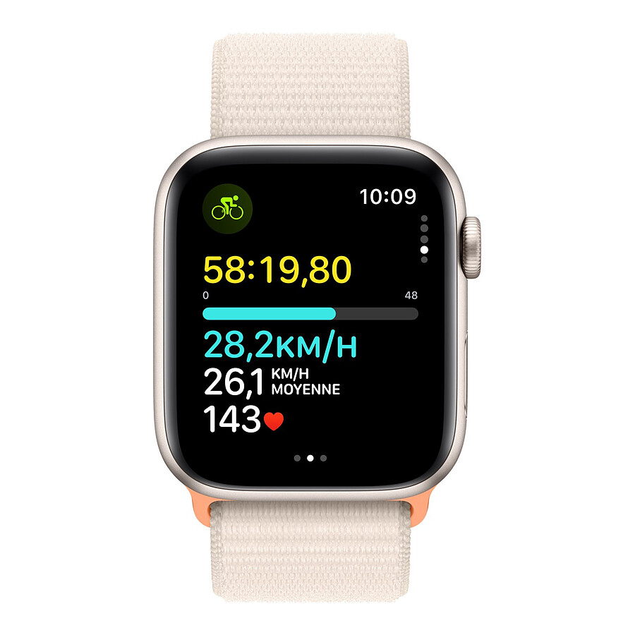 Apple Watch SE GPS + Cellular (2023) (Lumière stellaire - Bracelet Sport Loop Lumière stellaire) - 44 mm
