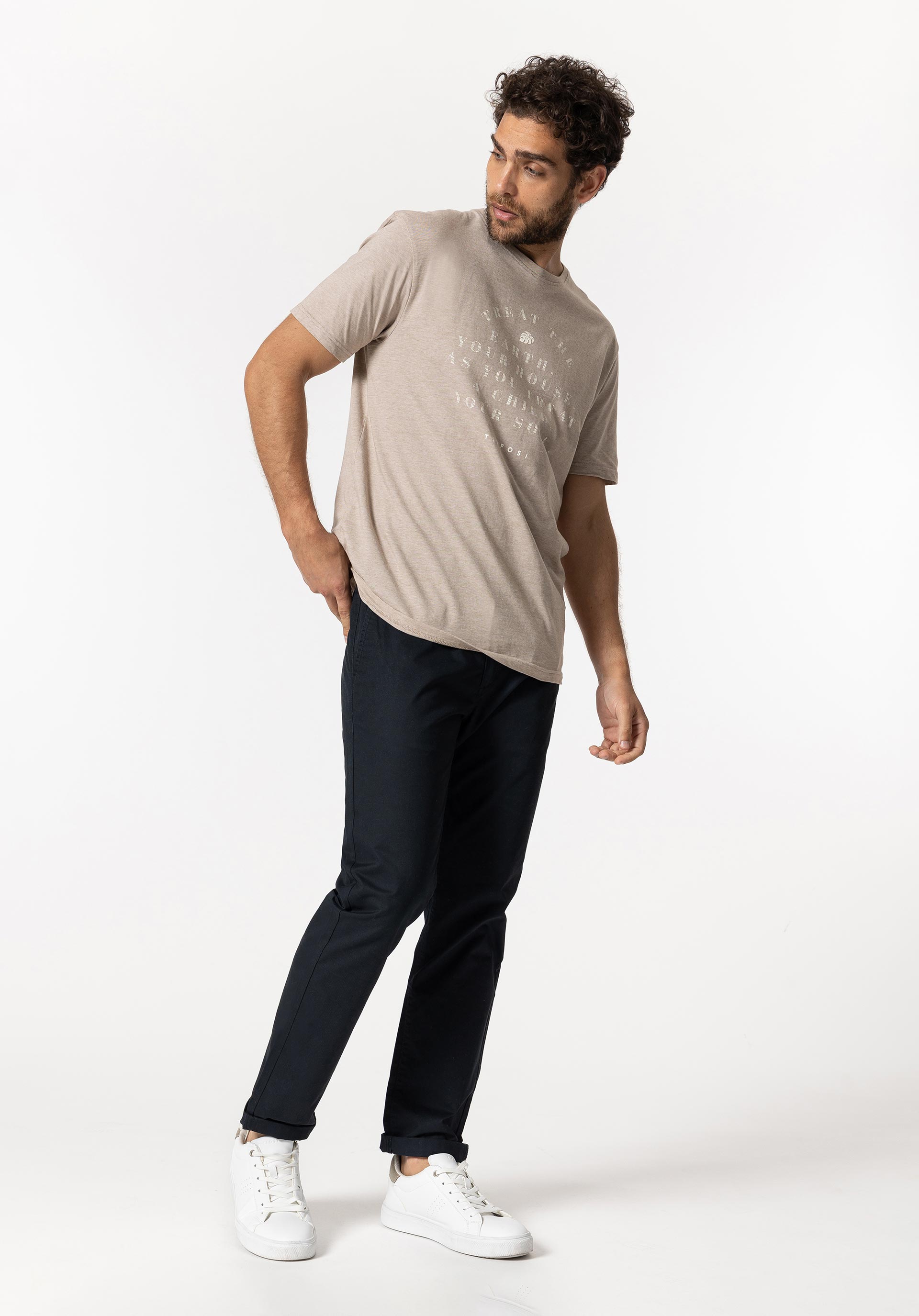 Calças Tapered Fit Azul marinho escuro