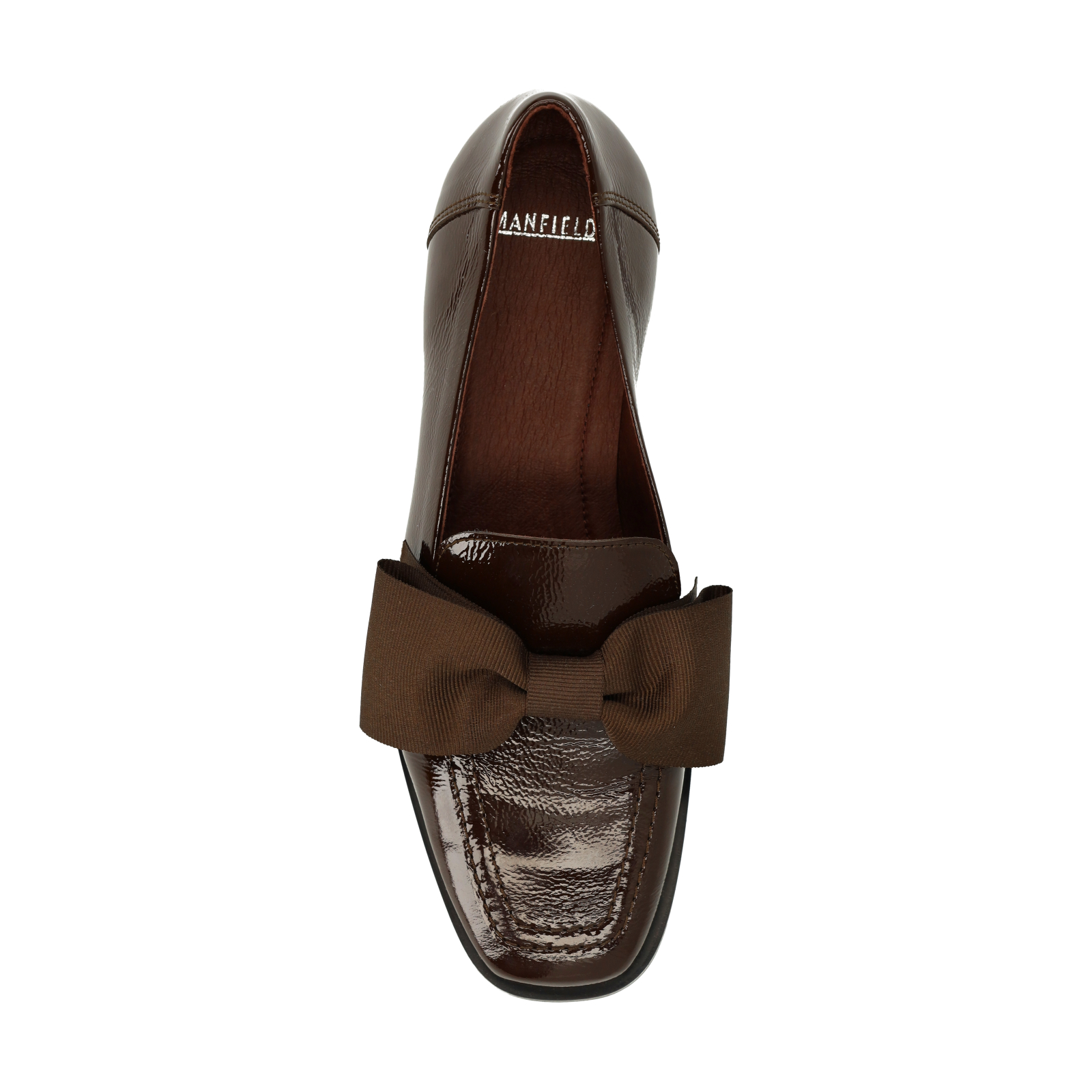 Bruine lakleren loafers met strik