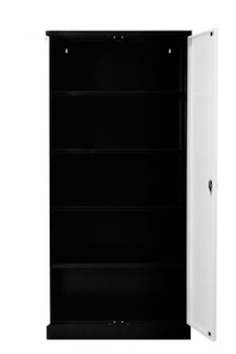 PROREGAL stalen kast Bee met 4 planken, afmetingen (H x B x D): 195 x 92 x 42 cm, gepoedercoat plankmateriaal, zwart & grijs
