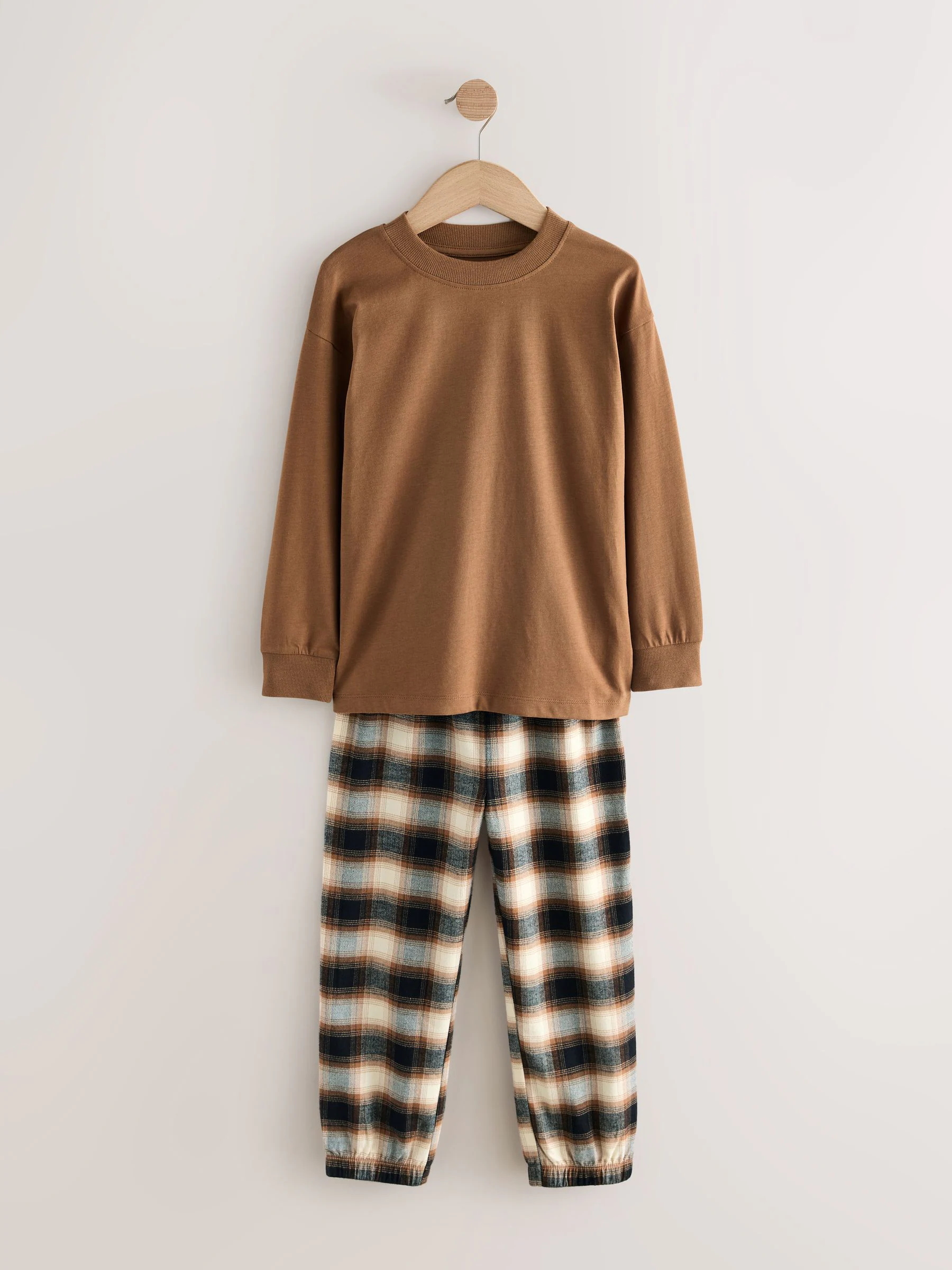 Bordeaux Rood/Bruin - Verpakking van 3 geweven geruite pyjama's (3-16 jr)
