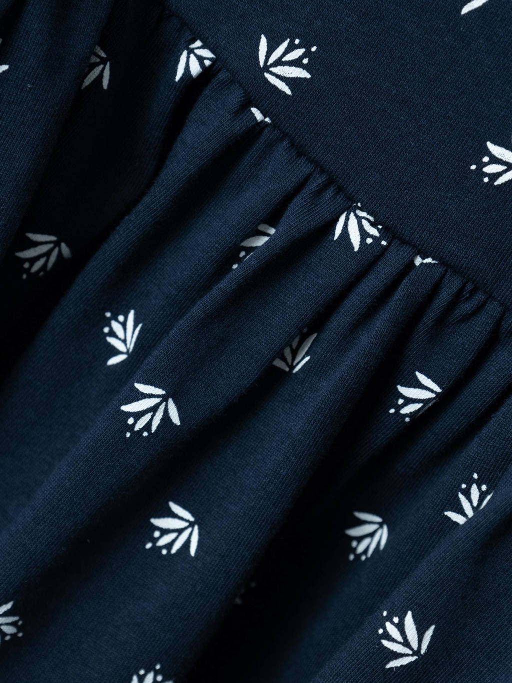 NAME IT A-lijn jurk NKFVIDA met all over print en volant donkerblauw/wit