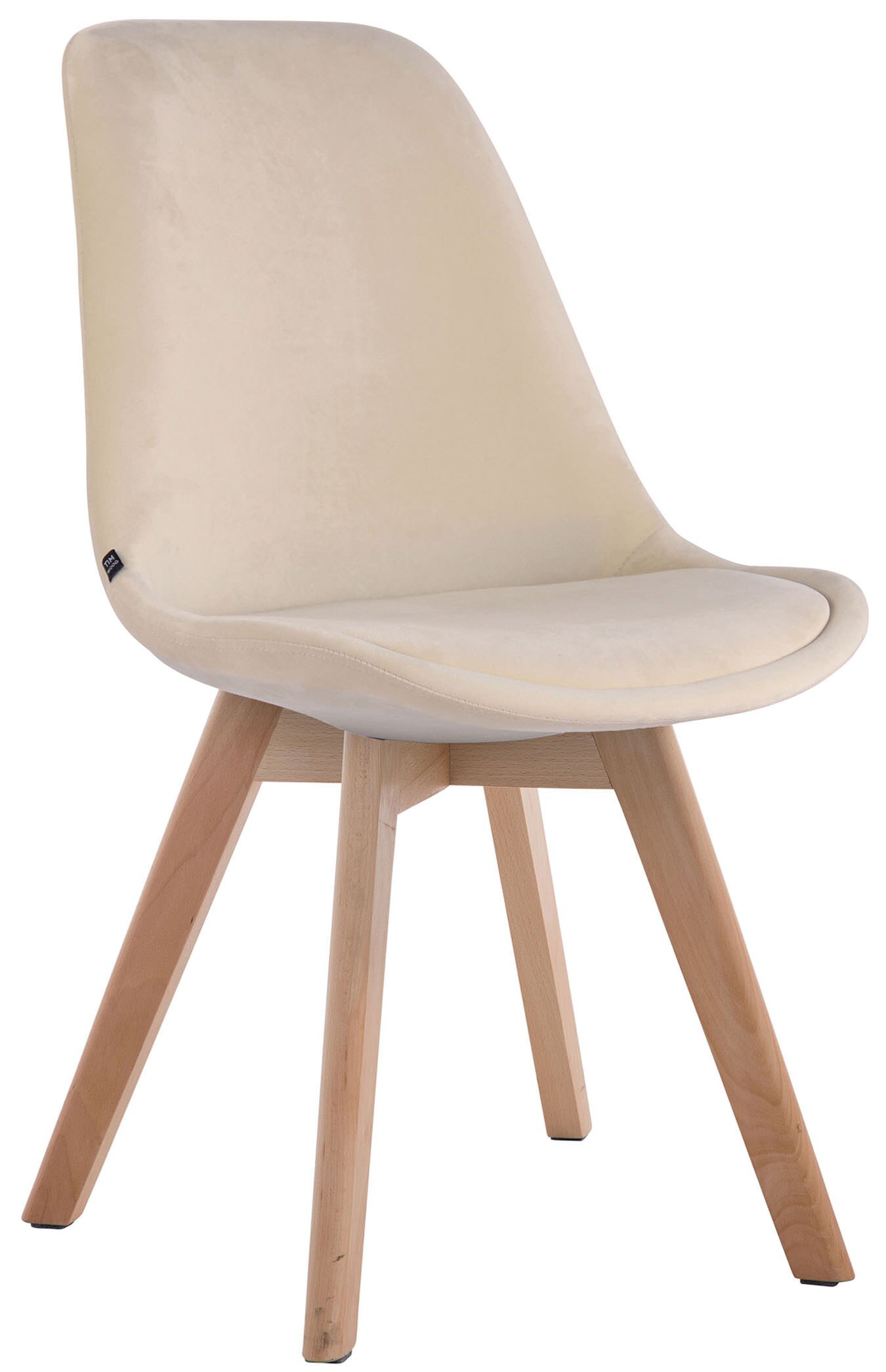CLP 4er Set Retrostühle Borneo Samt Mit Hochwertiger Polsterung I Lehnstühle mit robustem Holzgestell