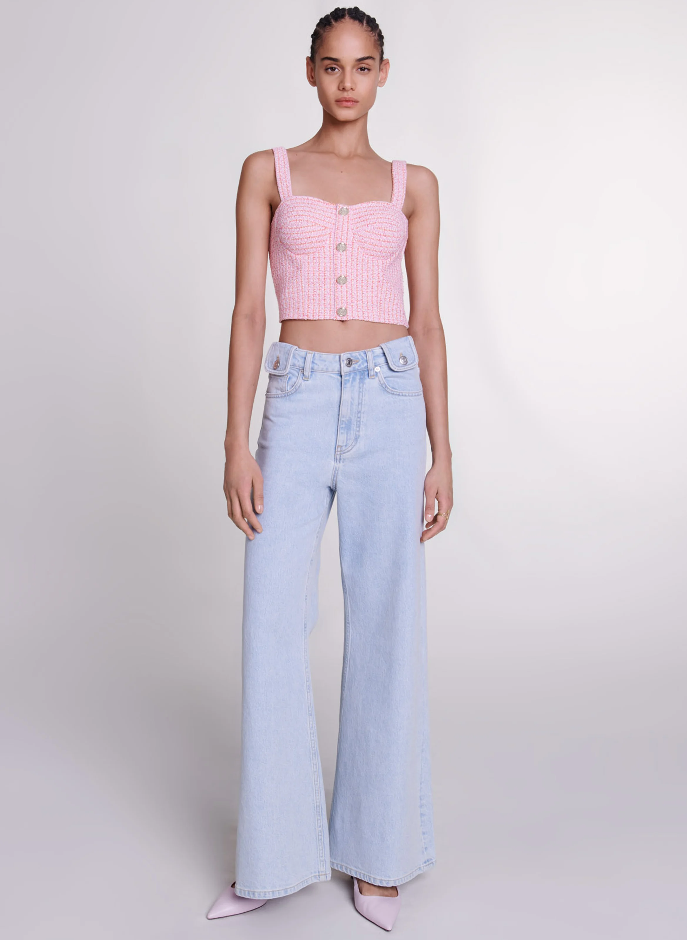 Jean patte d'eph en coton mélangé | Bleu