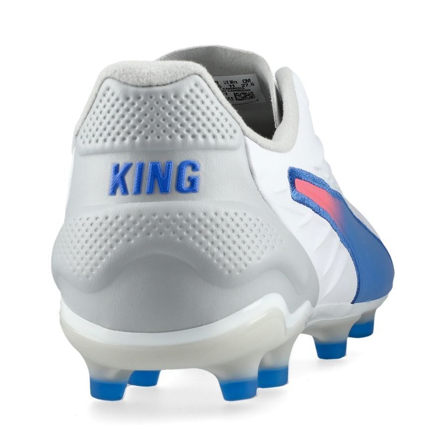 PUMA King Pro FG/AG Formula - Blanc/Bleu/Flat Light Gray Femme