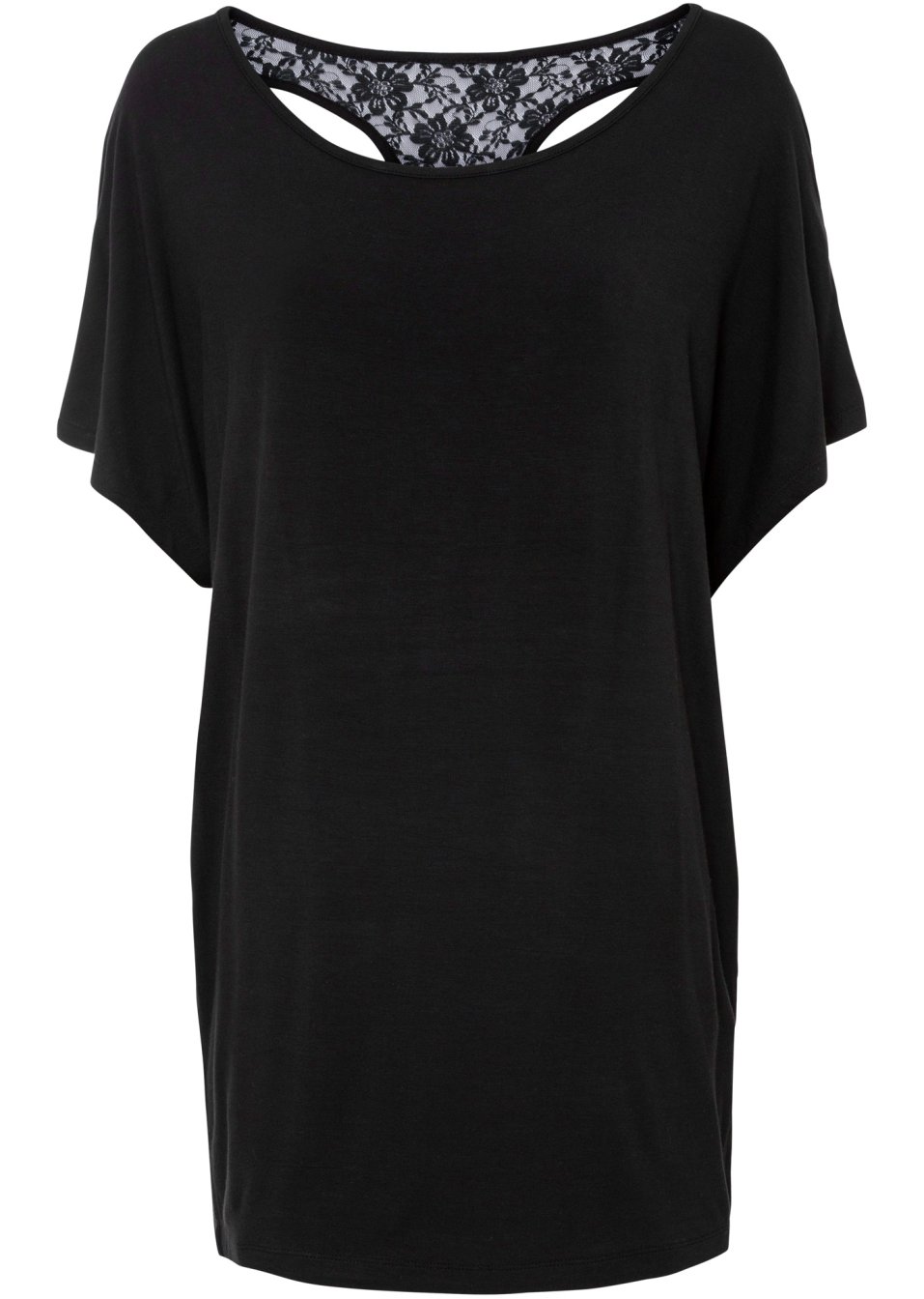 T-shirt manches chauve-souris à dentelle