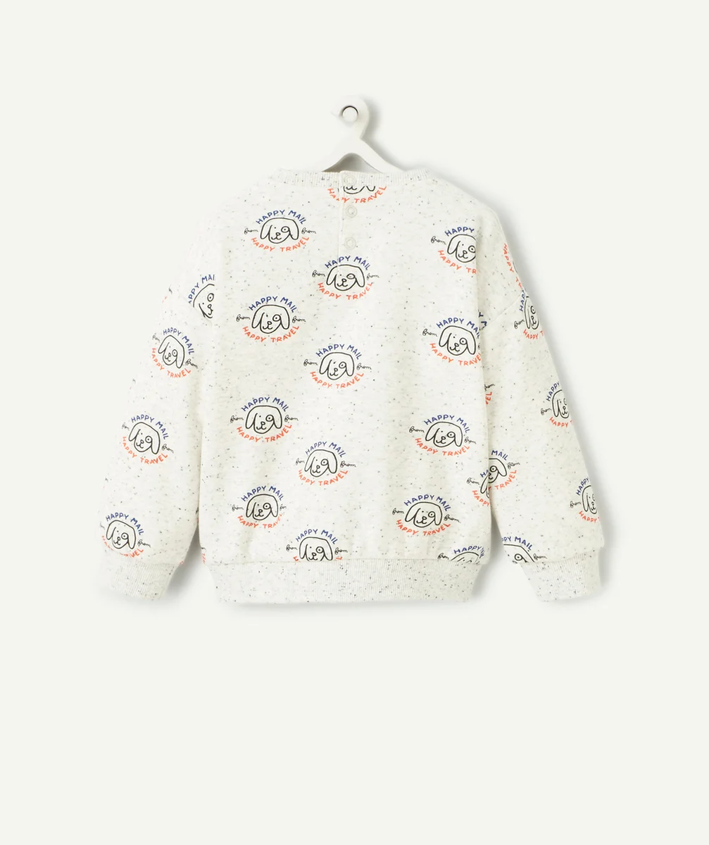 SWEAT BÉBÉ GARÇON EN FIBRES RECYCLÉES GRIS IMPRIMÉ CHIEN