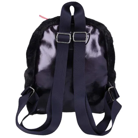 Depesche TOPModel Rucksack Kunstfell mit Patches dunkelblau DOG