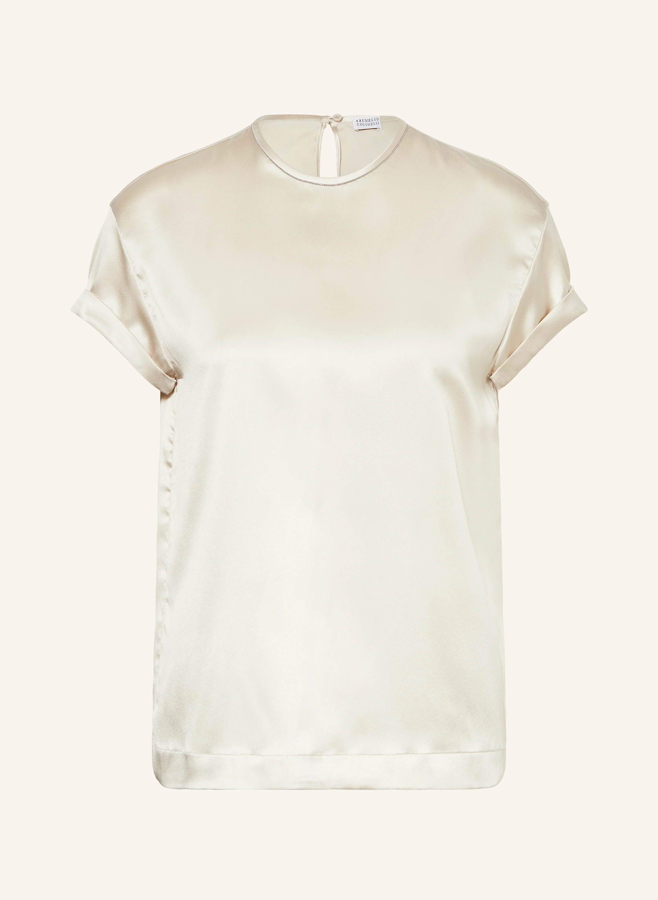 BRUNELLO CUCINELLI Blusenshirt aus Seide mit Schmucksteinen
