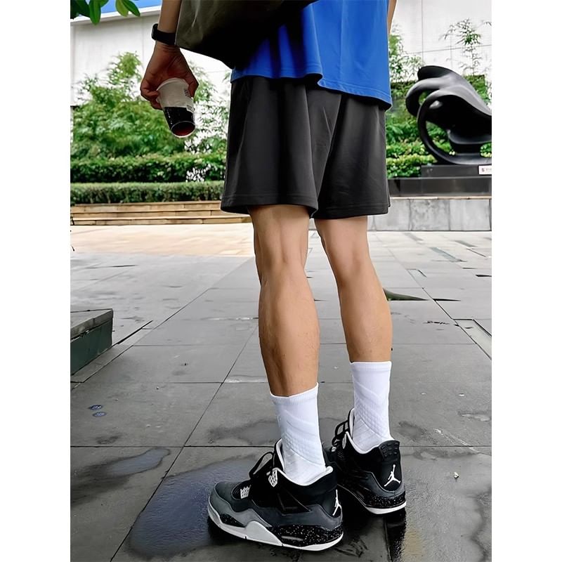 Posive - Effen shorts met trekkoord in de taille