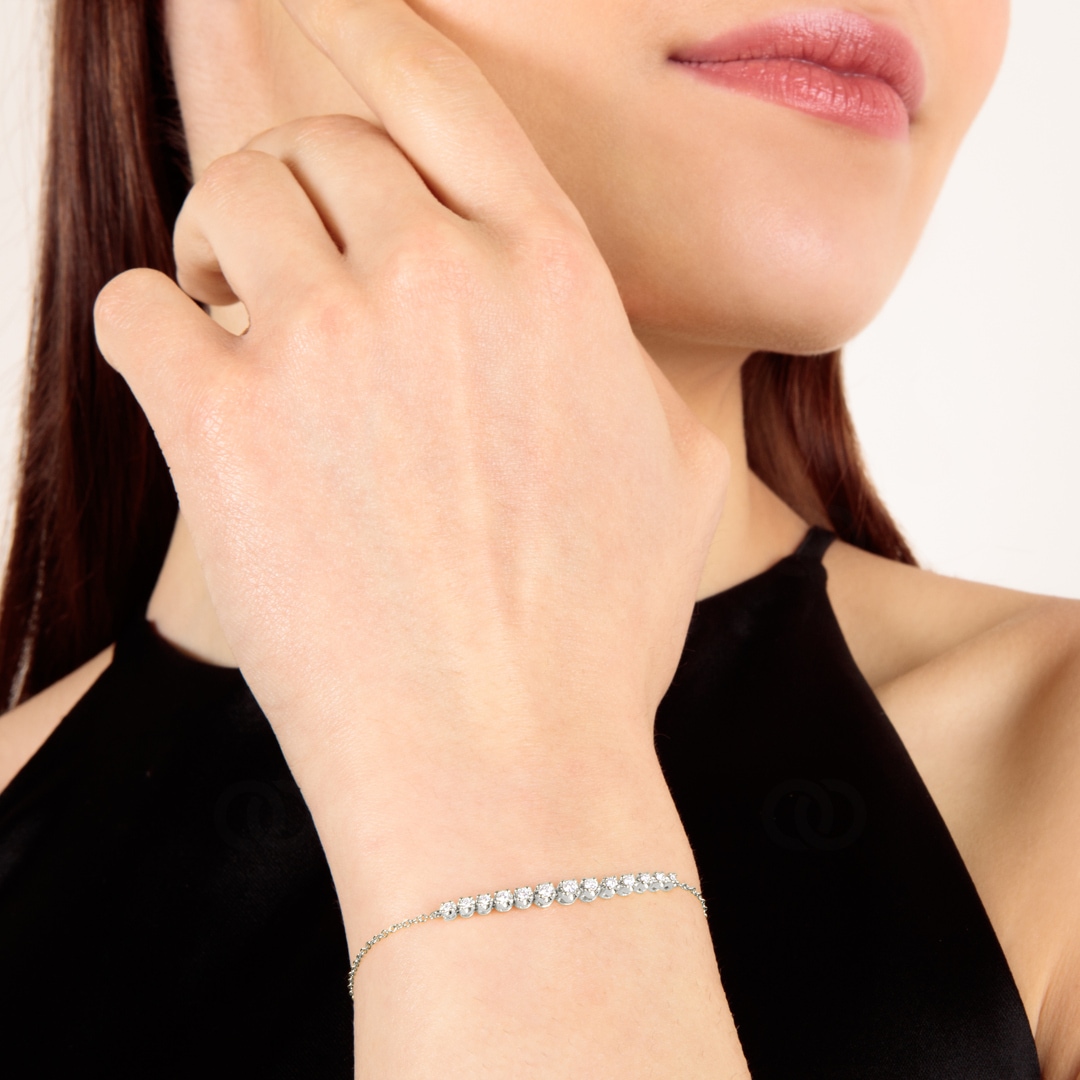 0.25 Karat Diamantarmband 750/18 K Weissgold