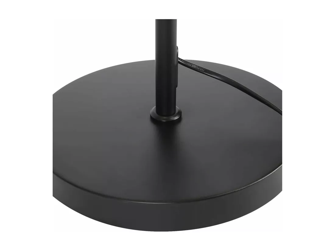 NETTLIFE Lampadaire salon noir : tissu design moderne douille E27 max 40W avec interrupteur au pied lampe de lit 166cm sans ampoule.