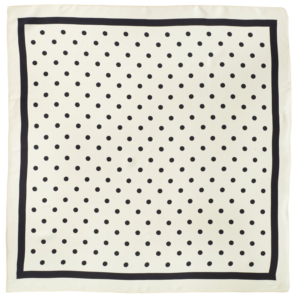 Bahne Accessories  Silketørklæde, Grey Dot - 70x70 cm.