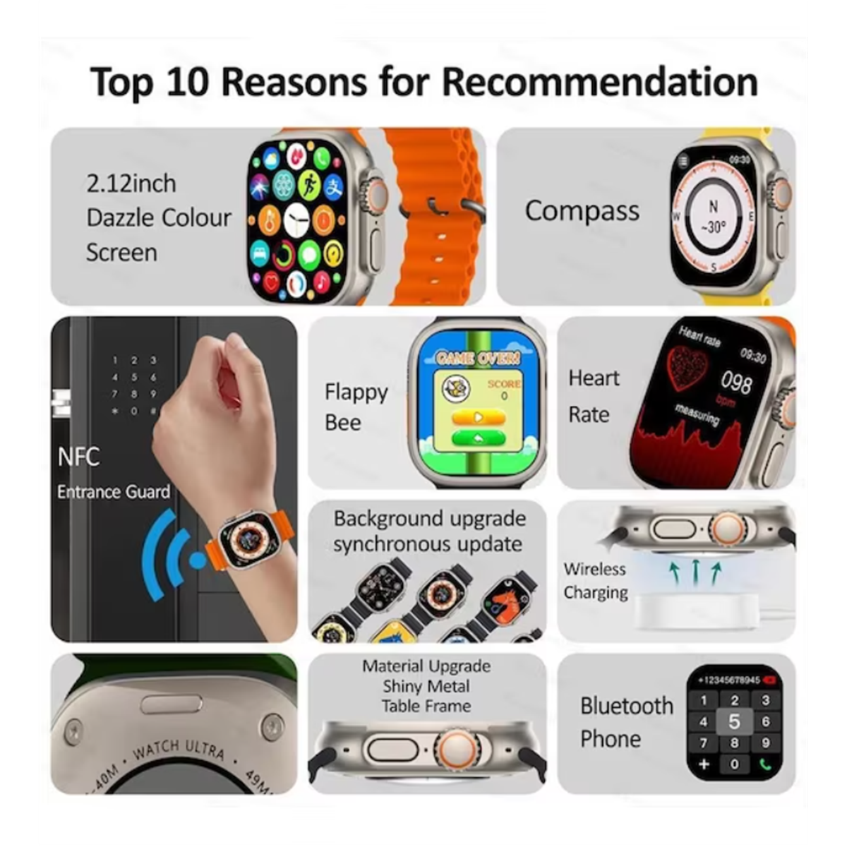 Smartwatch Smartek SW-HK8PM, tela AMOLED, bússola e chamadas Bluetooth.