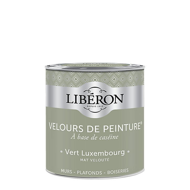 Peinture murs, plafonds et boiseries Velours de peinture vert Luxembourg Libéron 0,5L