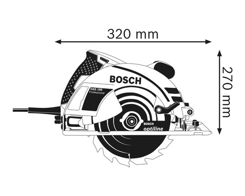 Bosch Professional GKS 190 handcirkelzaag inclusief cirkelzaagblad (Optiline Wood, 190 x 30 x 2,0 mm, 16 tanden)