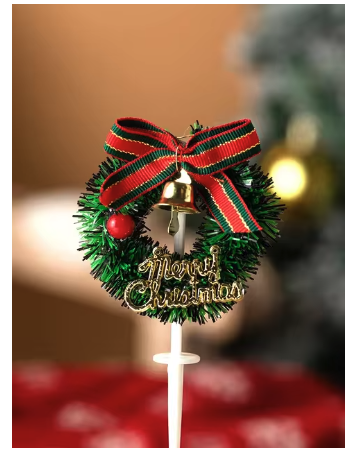 Weihnachts Kuchenstecker Merry Christmas Tortenstecker Topper Dekoration für Torten / Kuchen - Weihnachtskranz