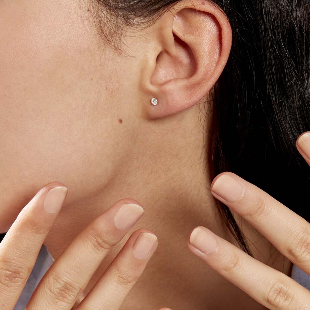 Boucles D'oreilles Puces Eddie Or Jaune Oxyde De Zirconium