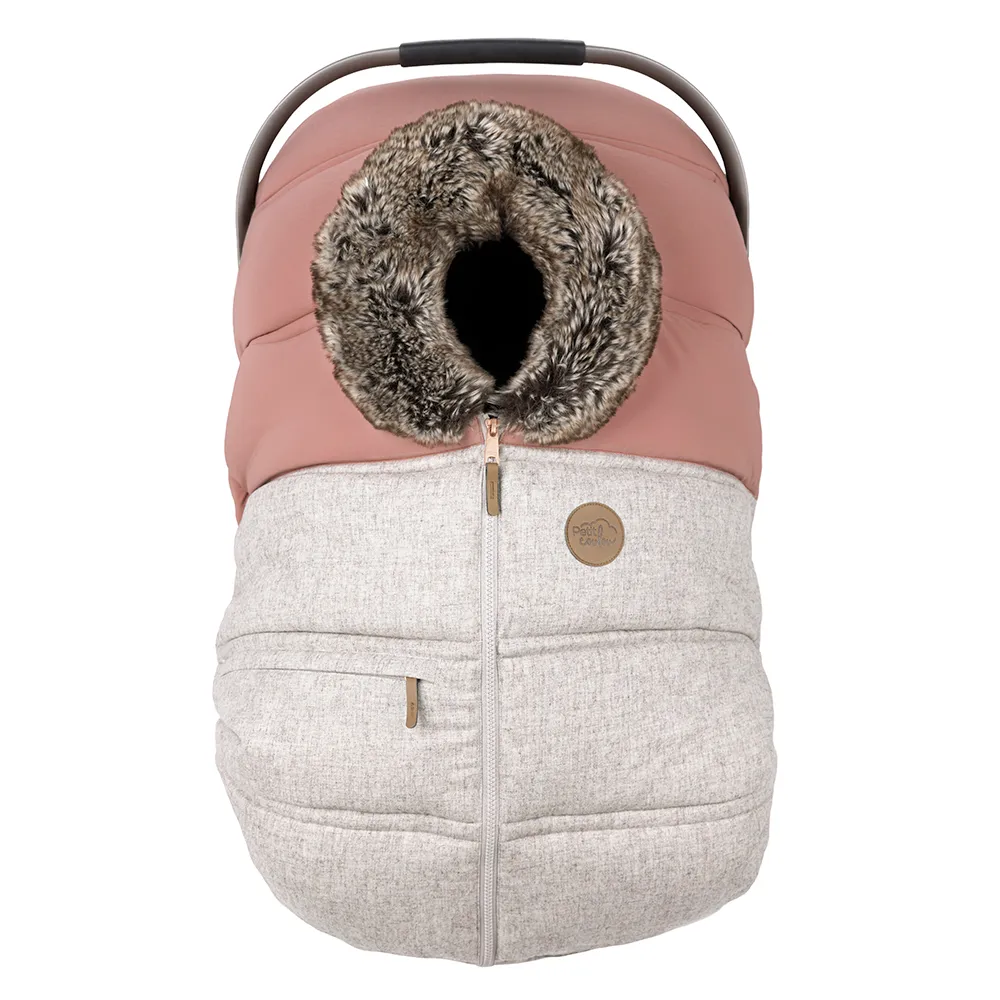 Petit Coulou Housse de Siège d'Auto Hiver - Collection Laine - Blush