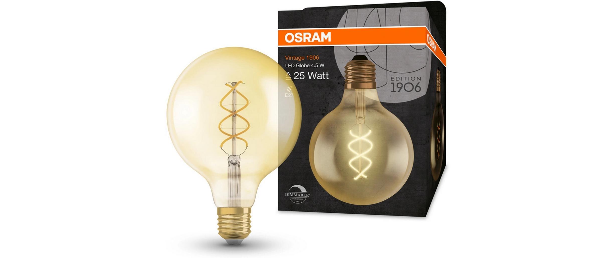 Lampe Vintage 1906 Globe, 4.5W, E27 WarmweissLED-Lampe, Vintage-Edition