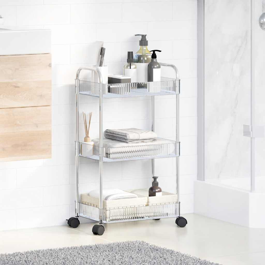 vidaXL Opbergwagen met 3 lagen 37x28x68 cm