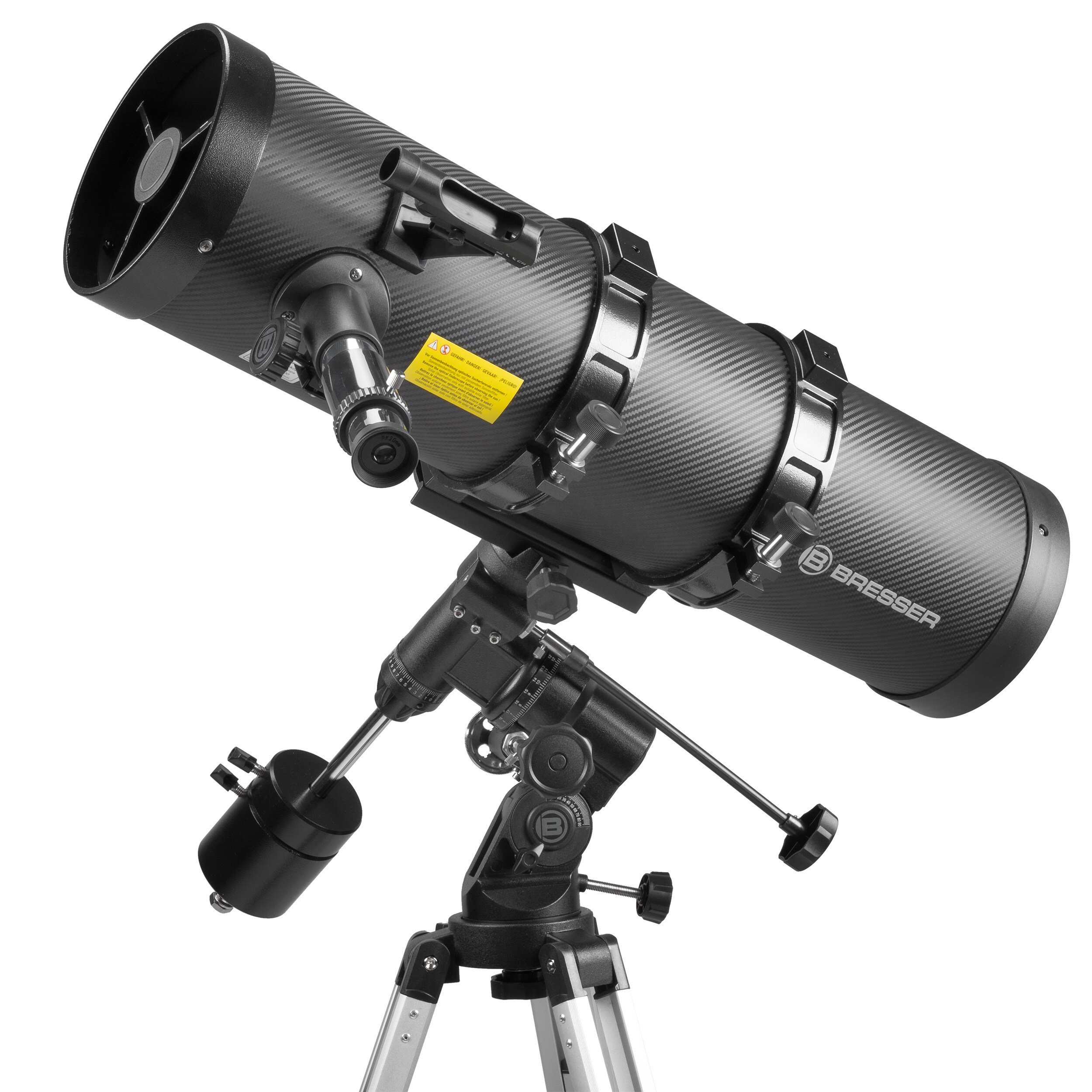 BRESSER Pollux-II 150/1400 EQ3 Spiegelteleskop mit Smartphone-Adapter & Sonnenfilter